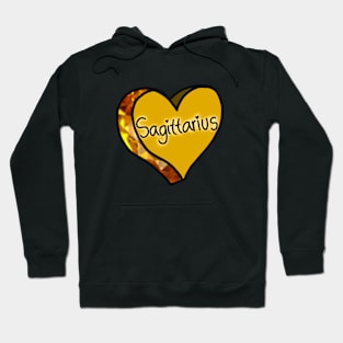 Sagittarius Yellow Love Heart Hoodie